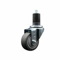 Service Caster 3'' Thermoplastic Rubber Wheel Swivel 1-5/8'' Expanding Stem Caster SCC-EX20S314-TPRB-158